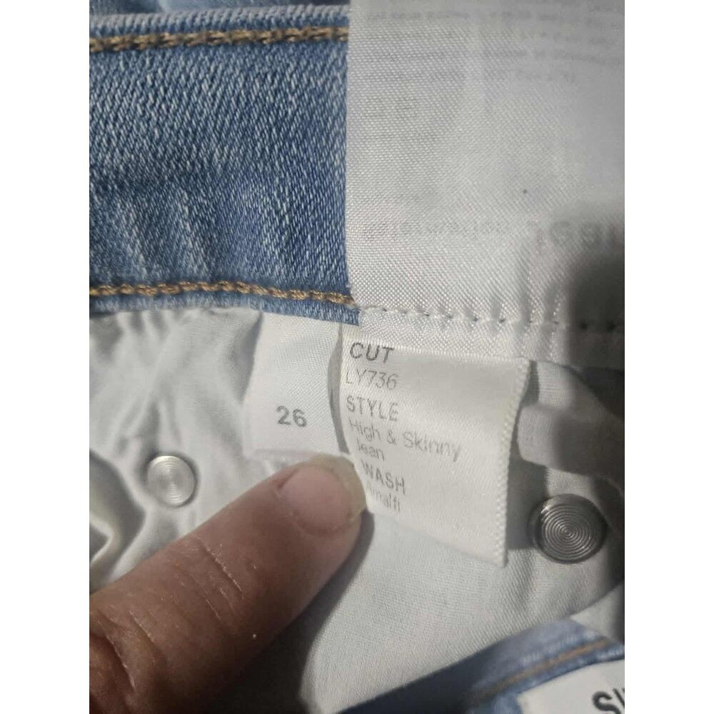 Reformation High Rise Skinny Jeans Light Wash Denim Size 26 - Picture 6 of 7